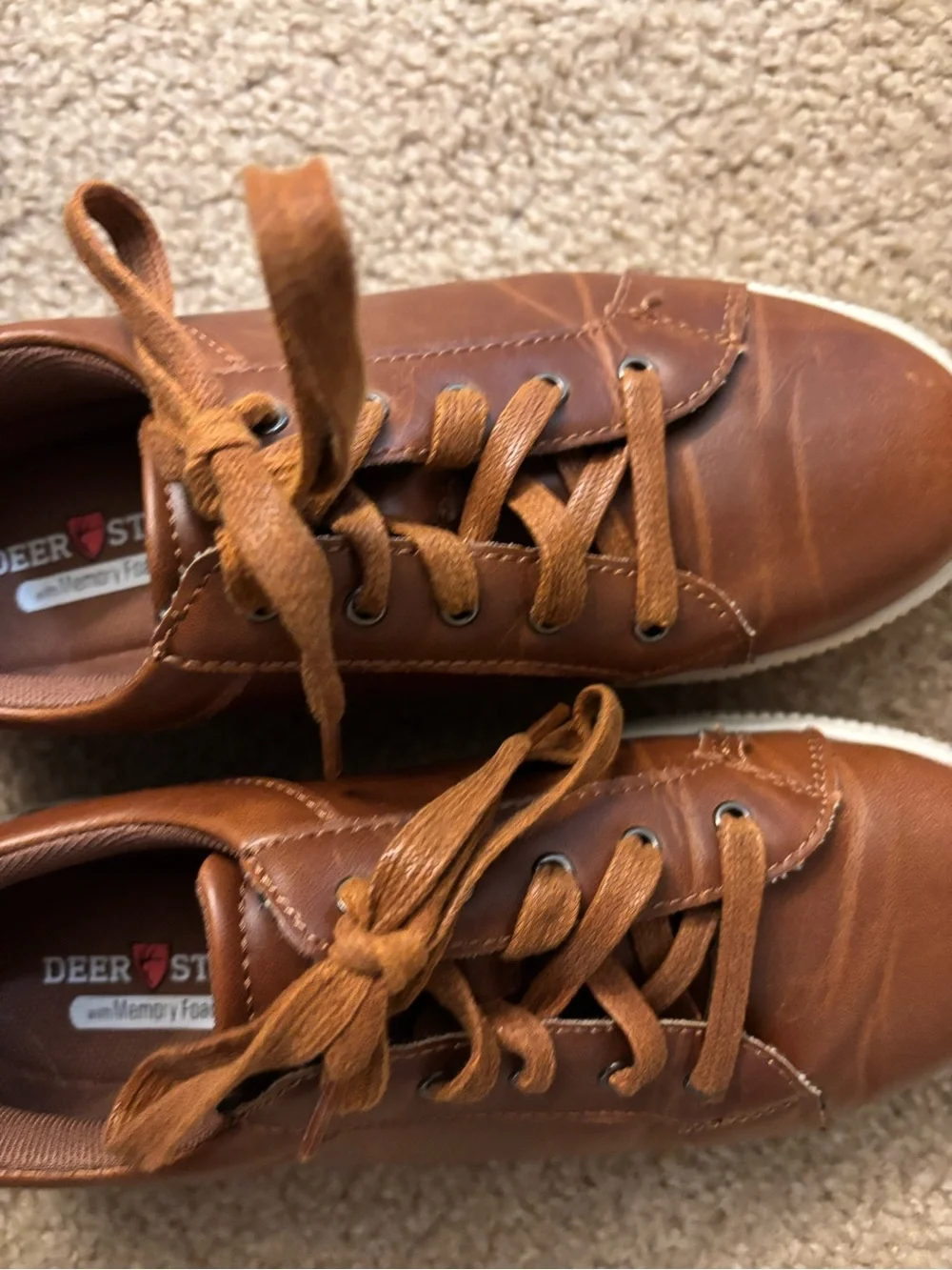 Deer Stags Boys Tan Brown Lace-Up Casual Sneakers